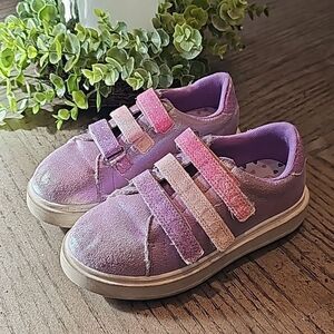 Purple velcro tennis shoes size 13 comfort fit Jellypop